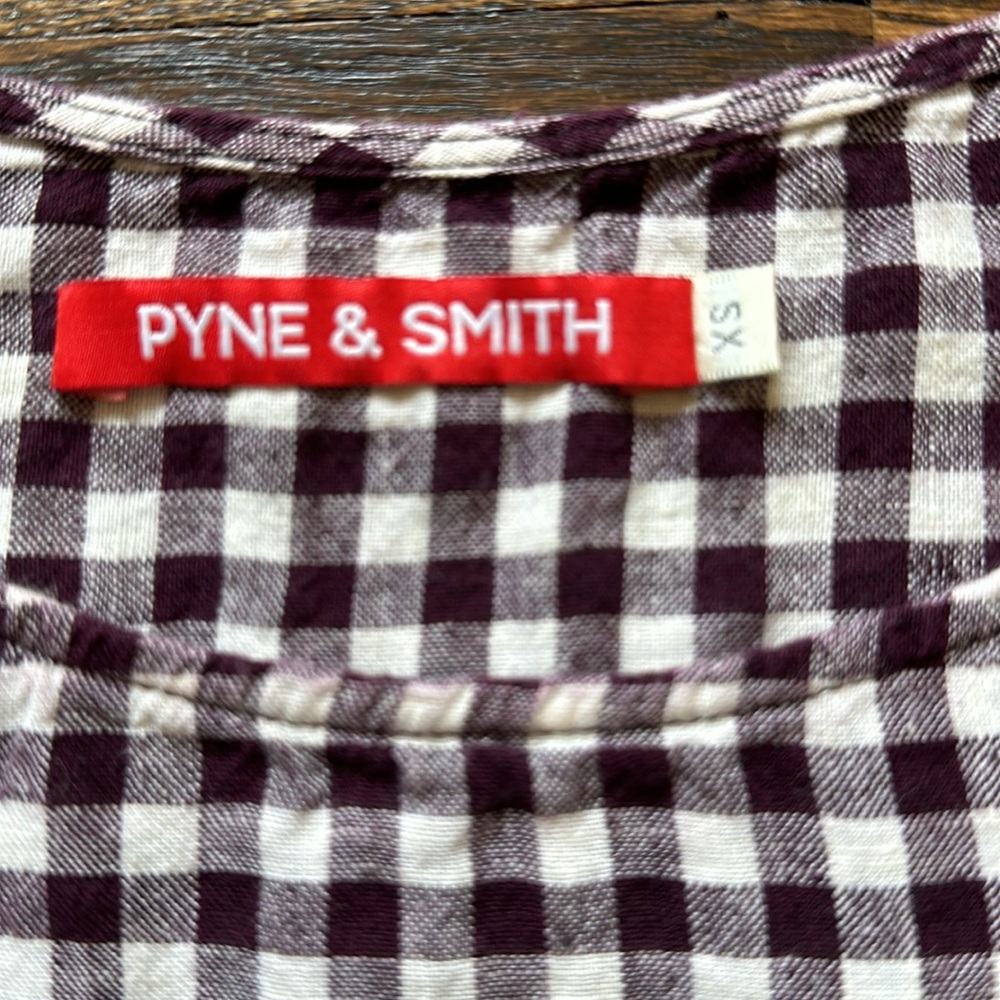 Pyne & Smith Thistle Check No 19 Boatneck Linen Dress XS - Picture 3 of 6